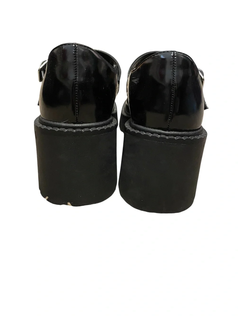 Chunky Mary Jane Platform Heels - Black Size 9